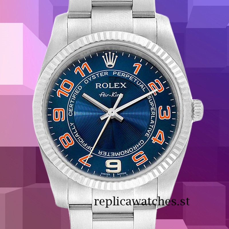 Rolex Air-king 36mm 114234BLAO Men's Blue Dial Automatic