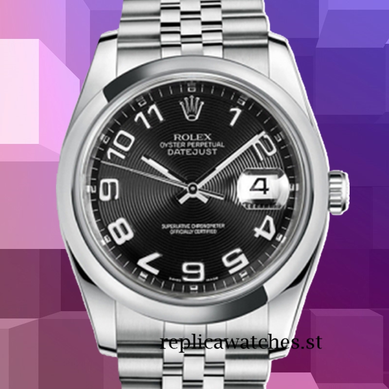 Rolex Datejust 116200BKCAJ Men's 36mm Black Concentric Dial Silver-tone