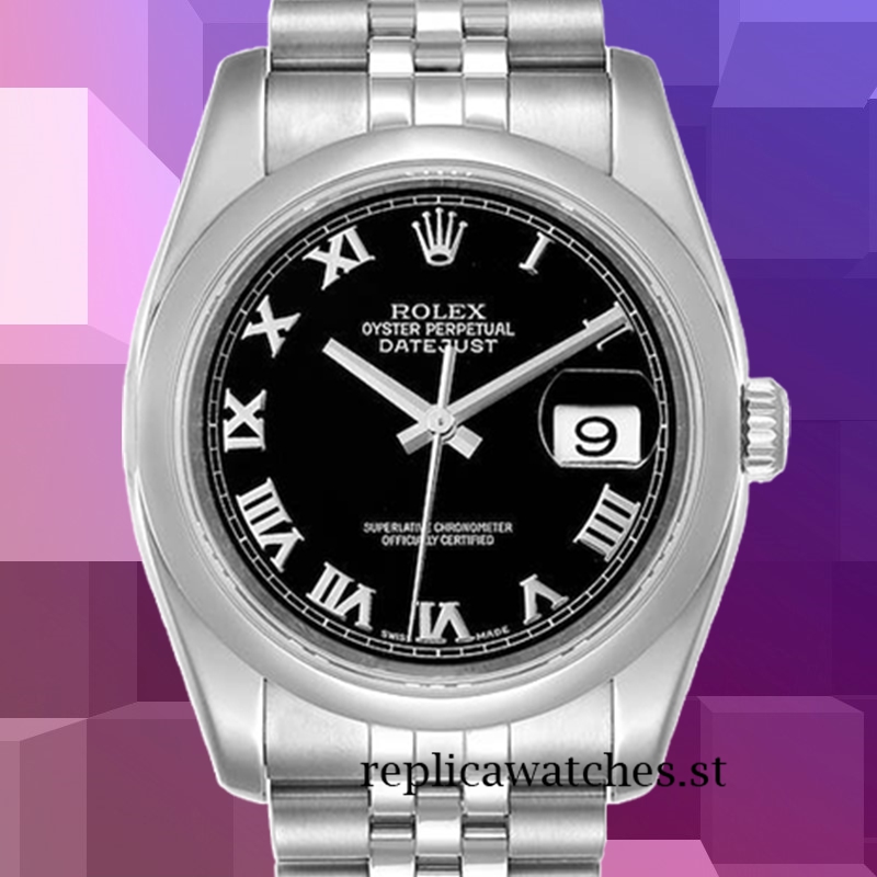 Rolex Datejust 116200BKRJ 36mm Men's Silver-tone