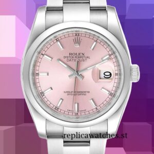 Rolex Datejust Men's 36mm 116200PSO Silver-tone Pink Dial