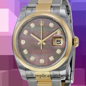 Rolex Datejust Men's 116203BKMDO 36mm Automatic Black Mother of Pearl Dial