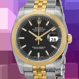 Rolex Datejust 36mm 116203BKSJ Men's Silver-tone Automatic