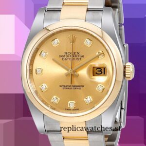 Rolex Datejust 36mm 116203CDO Men's Silver-tone Champagne Dial