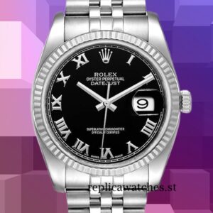 Rolex Datejust 36mm 116234BKRJ Men's Automatic Black Dial