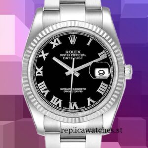 Rolex Datejust 36mm 116234BKRO Men's Silver-tone