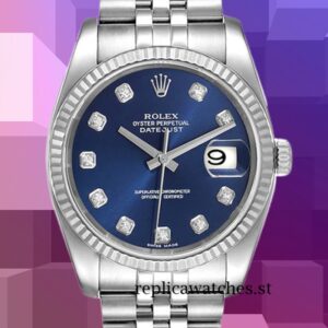 Rolex Datejust 36mm 116234BLDJ Men's Silver-tone Blue Dial