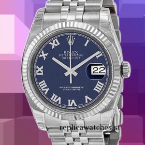 Rolex Datejust 116234BLRJ 36mm Men's Silver-tone