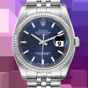 Rolex Datejust Men's 116234BLSJ 36mm Silver-tone