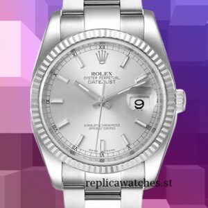 Rolex Datejust 36mm 116234SSO Men's Silver Dial Silver-tone