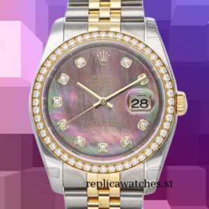 Rolex Datejust Men's 36mm 116243BKMDJ Mother of Pearl Automatic