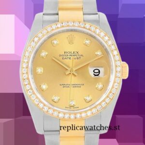 Rolex Datejust 116243CDO Men's 36mm Silver-tone Champagne Dial
