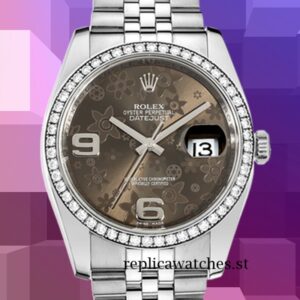 Rolex Datejust 116244BFAJ Men's 36mm Silver-tone