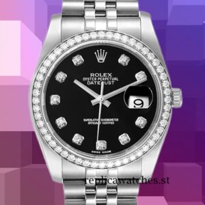 Rolex Datejust 116244BKDJ 36mm Men's Automatic Silver-tone
