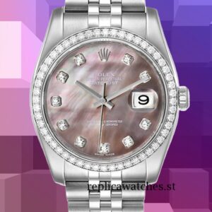 Rolex Datejust 36mm Men's 116244BKMDJ Silver-tone Mother of Pearl