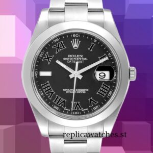 Rolex Datejust 116300BKRO 41mm Men's Silver-tone Automatic