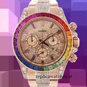 Rolex Daytona 40mm Men's 116595RBOW-0002 Rose Gold-tone Diamond Paved Dial
