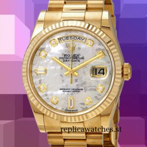 Rolex Day-Date 36mm 118238MDP Men's White Mother-Of-Pearl Dial