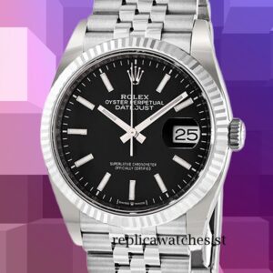 Rolex Datejust 36mm m126200-0003 Men's Silver-tone Black Dial