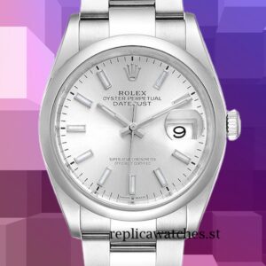 Rolex Datejust m126200-0002 Men's 36mm Automatic Silver Floral Dial