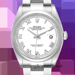 Rolex Datejust 36mm m126200-0008 Men's White Dial Automatic