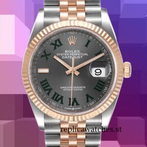 Rolex Datejust 36mm Men's m126231-0029 Grey Dial Silver-tone