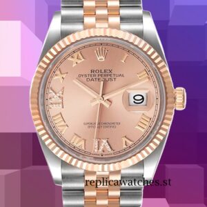 Rolex Datejust Men's m126231-0027 36mm Silver-tone Pink Dial
