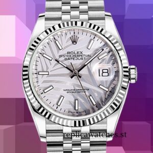 Rolex Datejust 41mm 126234 Men's Silver Palm Motif Dial Automatic