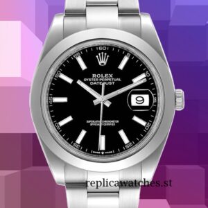 Rolex Datejust m126300-0011 41mm Men's Silver-tone Black Dial