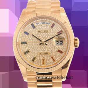 Rolex Day-date m128238-0051 Unisex 36mm Diamond Paved Dial Automatic
