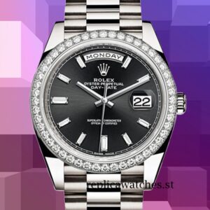 Rolex Day-Date 40mm 228349BKDP Men's Silver-tone
