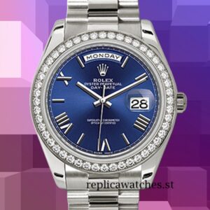 Rolex Day-Date 228349BLRP 40mm Men's Silver-tone