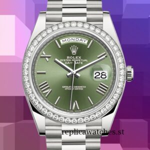 Rolex Day-Date 228349GNRP Men's 40mm Silver-tone Automatic