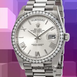 Rolex Day-Date 228349SRP Men's 40mm Silver-tone Automatic