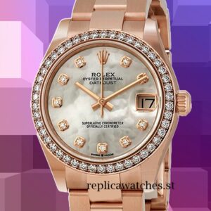 Rolex Datejust 31mm Ladies m278285rbr-0011 Mother of Pearl Dial Rose Gold-tone
