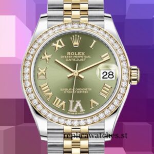 Rolex Datejust Ladies 31mm m278383rbr-0016 Silver-tone Green Dial