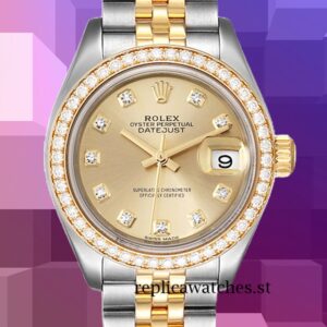 Rolex Datejust 28mm Ladies m279383rbr-0011 Silver-tone