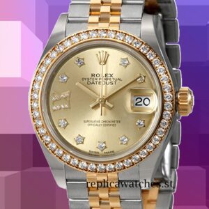 Rolex Datejust m279383rbr-0021 28mm Ladies Champagne Diamond Dial Automatic