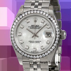 Rolex Datejust 28mm Ladies m279384rbr-0011 Mother of Pearl Dial