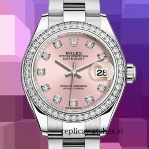 Rolex Datejust 28mm Ladies m279384rbr-0004 Silver-tone Pink Dial