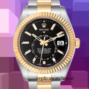 Rolex Sky-dweller Men's m326933-0002 42mm Gold-tone Black Dial