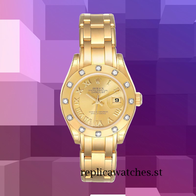 Rolex Pearlmaster 80318 29mm Ladies Champagne Dial Gold-tone - Image 2
