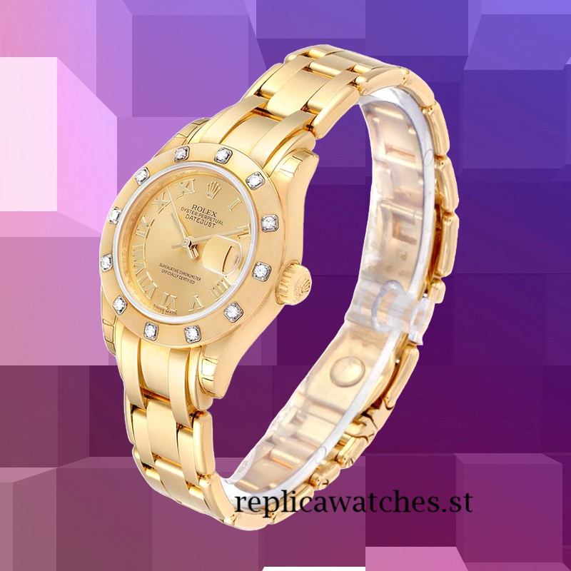 Rolex Pearlmaster 80318 29mm Ladies Champagne Dial Gold-tone - Image 3