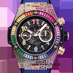 Hublot Big Bang Around 15mm 421.OX.1118.LR.0999-001 Men Deployment Black Skeleton Dial