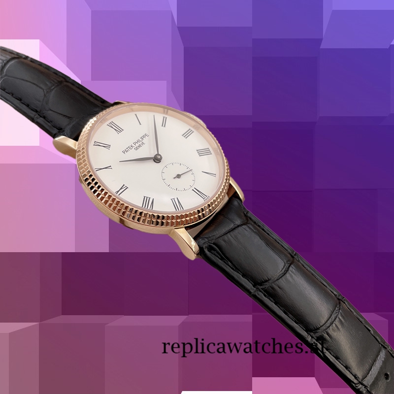 Patek Philippe Calatrava 9mm 3919J Men's Leather White Dial - Image 3
