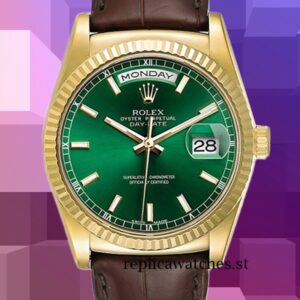 Rolex Day-Date 36mm Men's m118138-0030 Green Dial Automatic