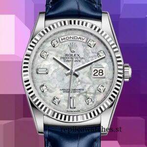 Rolex Day-Date 36mm Men's m118139-0090 Mother of Pearl Dial Silver-tone