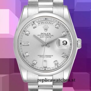 Rolex Day-Date 36mm Men's 118206 Automatic Silver-tone