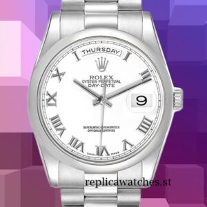 Rolex Day-Date Men's 36mm 118206-0041 Silver-tone