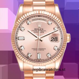 Rolex Day-Date 118235 Men's 36mm Rose Gold Dial Rose Gold-tone