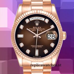 Rolex Day-Date 36mm Men's m128235-0037 Automatic Brown Dial